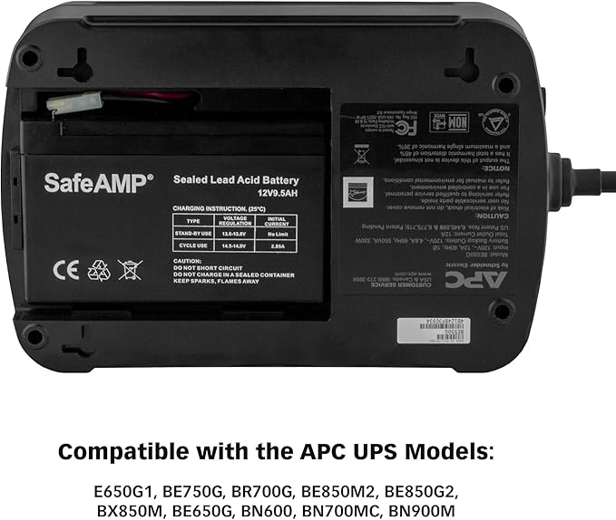 UPS 9.5Ah, 12V Replacement Battery RBC17 Compatible with APC UPS Models E650G1, BE750G, BR700G, BE850M2, BE850G2, BX850M, BE650G, BN600, BN700MC, BN900M, ... (2 Pack)