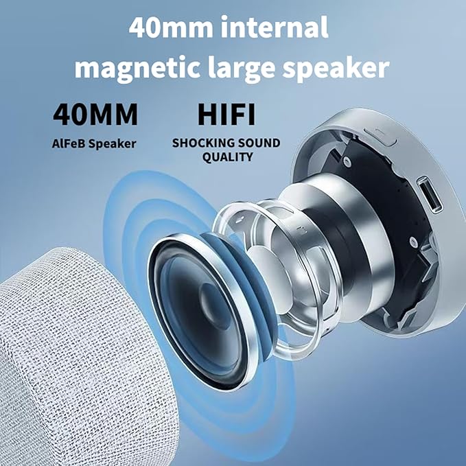 Portable Bluetooth Sound, Magnetic Portable Wireless Speaker, IPX6 Waterproof Small Bluetooth Speaker, Outdoor Magnetic Phone Holder, Small Outdoor Wireless Sound (Elegant Black)