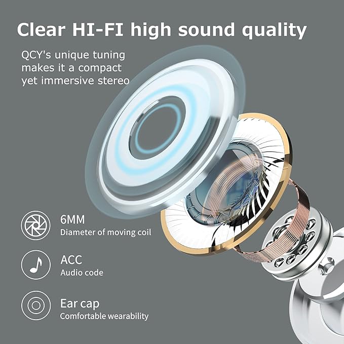 Wireless Earbuds,Bluetooth in Ear Headphone with Microphone Comfort&Lightweight Earbud with Noise Cancellation,3D Surround Stereo, Mini Charging Case(S/M/L earctips)