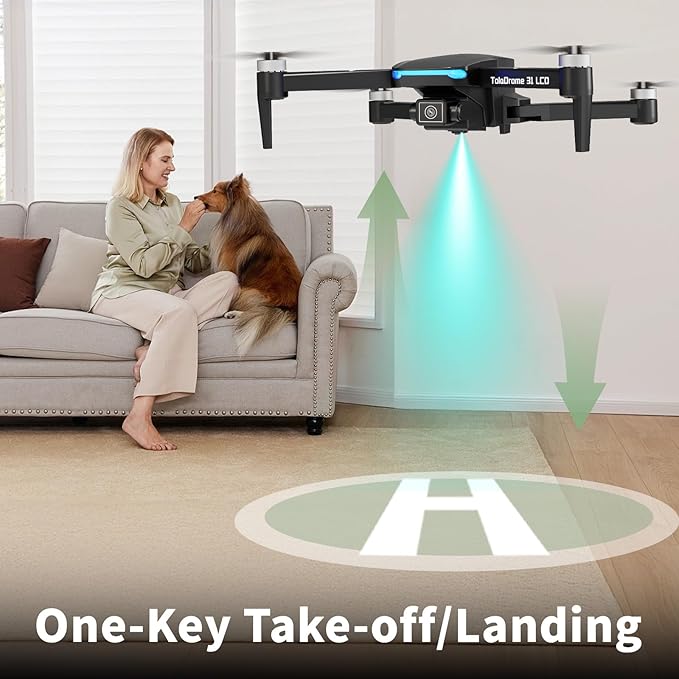 TD31LCD RC Drone with LCD Screen, Foldable Drone for Beginners Digital Image Real-time Transmission, Fine Tuning Function Brushless Motor Drones for Adults