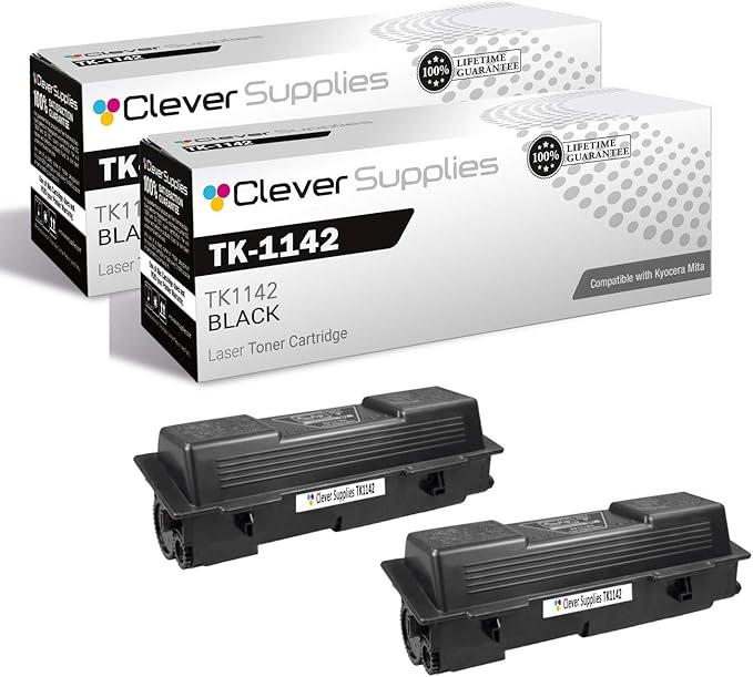 CS Replacement Toner Cartridge Compatible with Kyocera Mita TK-1142 TK1142 Black FS Series FS-1035 MFP FS-1135 MFP M Series M2035dn M2535dn Toner Cartridge 2 Pack