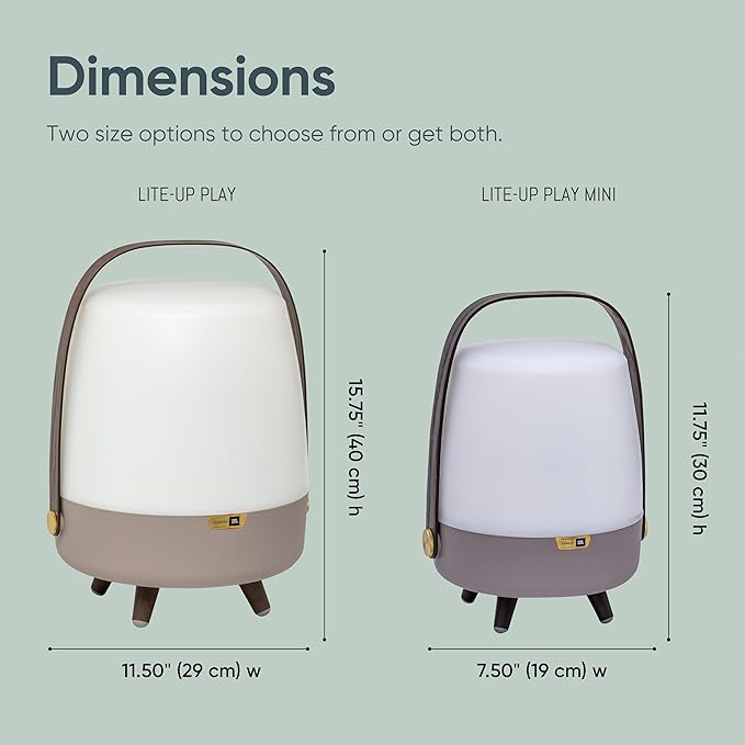 Adesso Kooduu Mini Bluetooth Speaker Lamp – Cordless, Rechargeable Speaker & Lamp for Indoor/Outdoor use, Earth