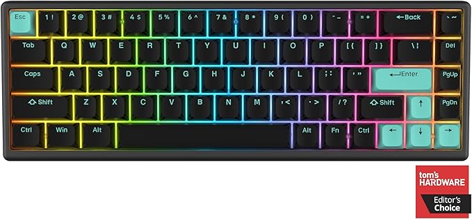 ARBITER Polar 65 - CNC Magnetic Gaming Keyboard w Rapid Trigger, Hall Effect Switches, CNC Aluminum Frame, Rapid Key, 65% Compact, Bright RGB, Dual-Shot PBT Keycaps - Mint Abyss