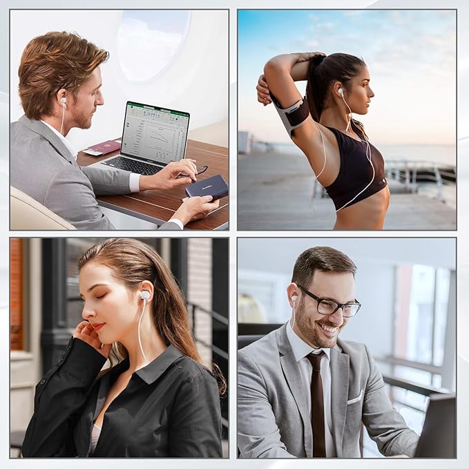 2 Pack 3.5mm Jack in Ear Headphones,Wired Earbuds with Microphone with Microphone Suitable for Smartphones, Computers, Laptops, IPads, MP3 Players