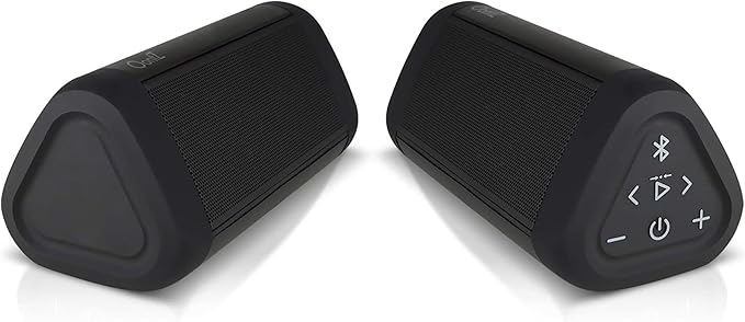 OontZ Ultra Dual Portable Bluetooth Speaker 5.0 2-Pack – IPX7 Waterproof, 14W Enhanced Sound, 20-Hr Battery, 100ft Range, Deep Bass & Clear Audio, Durable for Shower, Pool, or Beach (Black)