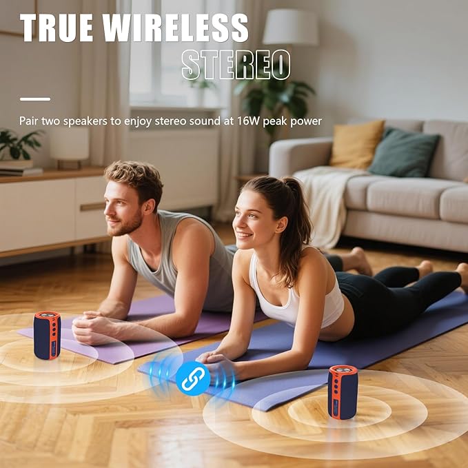 Bluetooth Speaker,MusiBaby Portable Wireless Speakers,Waterproof,Outdoor Speaker with Stereo Sound,Booming Bass,Dual Pairing,Bluetooth 5.3,24H Play,Speakers for Home,Party,Travel,Gifts