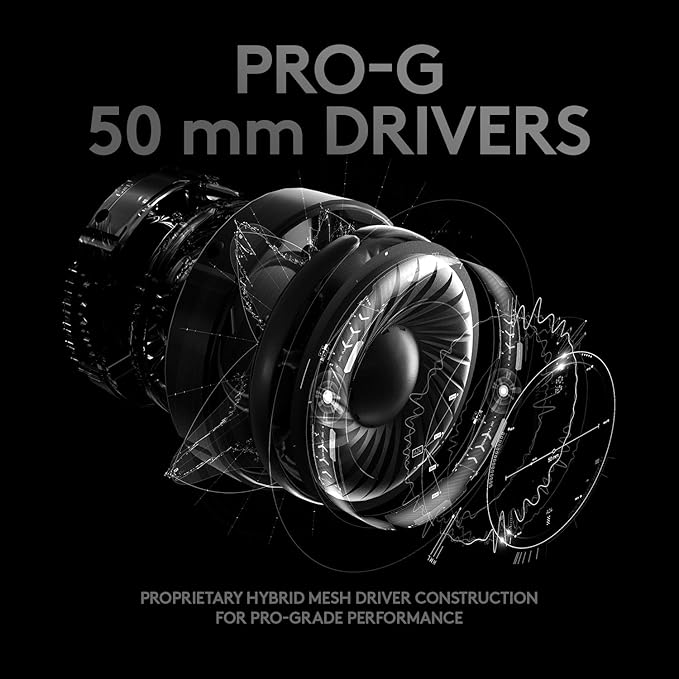 Logitech G Pro X Wired Gaming Headset: Blue VO!CE Detachable Boom Mic, DTS 7.1, 50 mm Drivers, USB/3.5mm Aux, Spare Memory Foam Ear Pads, USB DAC & Bag Included - Black