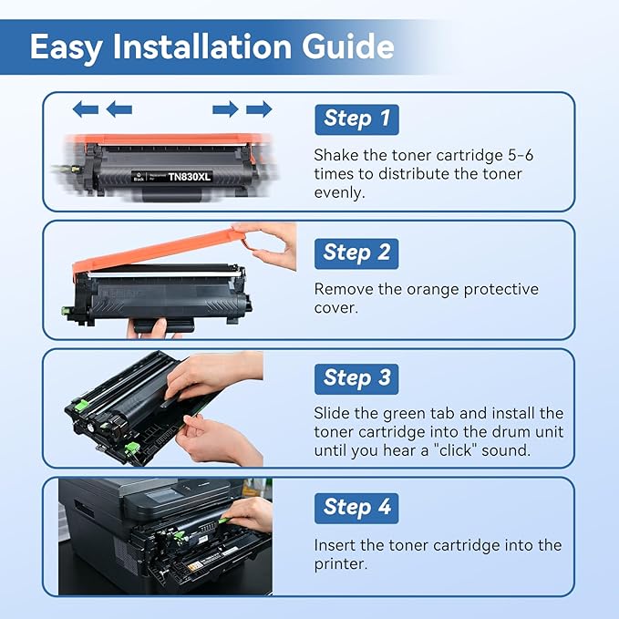 MYTONER Toner Cartridge Replacement for Brother TN830XL TN830 XL/V/R TN-830 Black High Yield for DCP-L2640DW HL-L2460DW L2480DW MFC-L2820DW XL HL-L2405W HL-L2400D 2465DW Printer, 2Pack