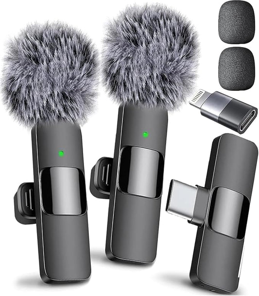 Mini Mic Pro (Latest Model) - Professional Wireless Microphone for iPhone, iPad, Android, Lavalier Microphone for Video Recording - iPhone Mic Crystal Clear Recording with USB-C for Content Creators