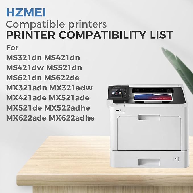 MS621 56F1H00 Toner Cartridge High Yield 56F1H00 Black Toner Compatible for Lexmark MS321 MS421 MS521 MS621 MS622 MX321 MX421 MX521 MX522 MX622 Laser Printer 15,000 Pages