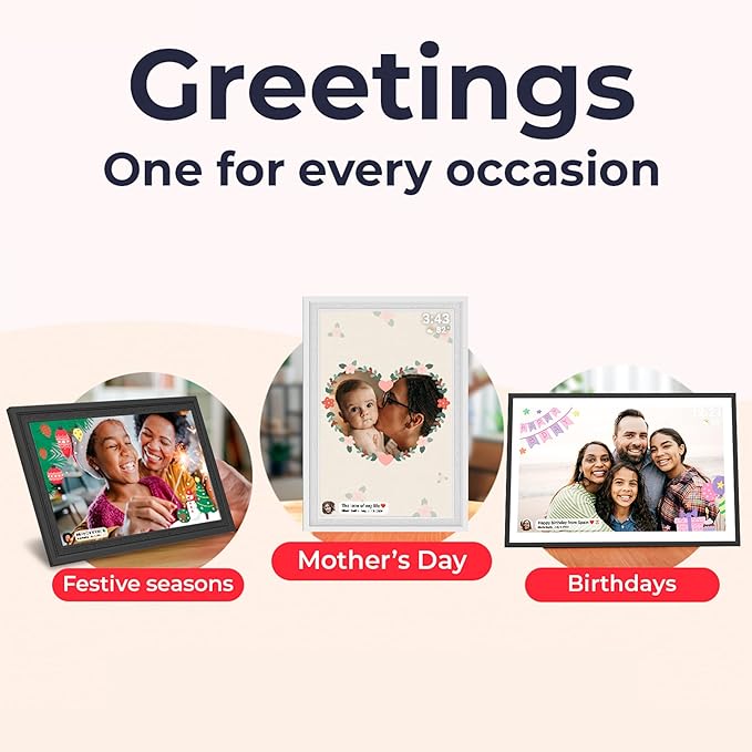 Digital Picture Frame WiFi, 10.1 Inch Frameo Digital Photo Frame 32GB Memory, 1280 * 800 Touch Screen, Auto-Rotate, Share Pictures Videos Instantly, Wedding, Birthday, Gift for Mom, Dad, Grandparents