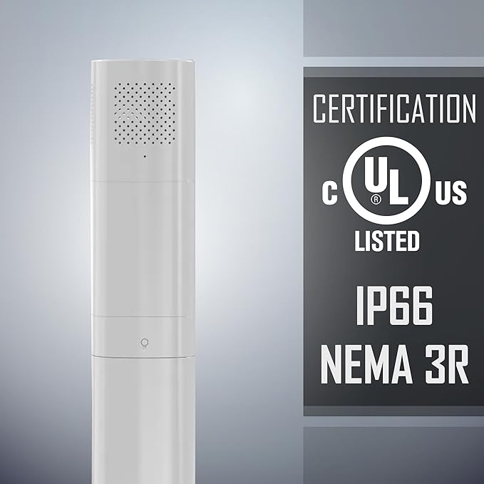 TayMac White Bluetooth Speaker Slide Cover PPSPW for ParkPost Outdoor Power Enclosure (Required), Wireless Speaker with Built-in Slot for Mobile Device, Outdoor Bluetooth 5.2