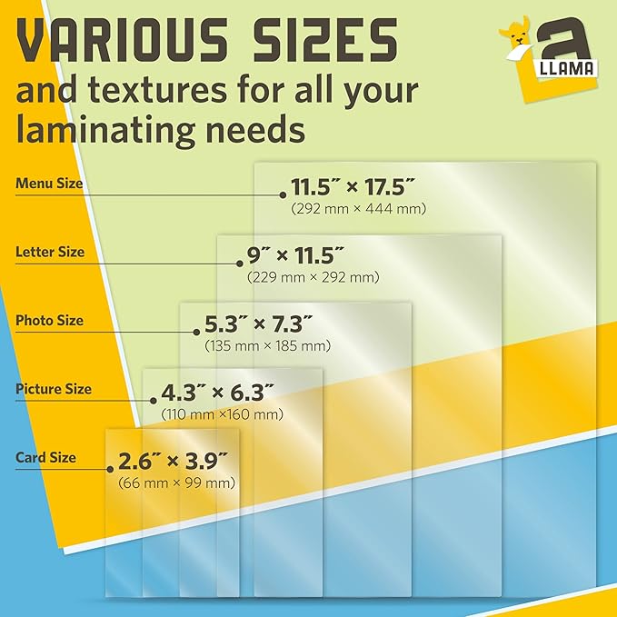 Thermal Laminating Pouches, 5.3 x 7.3 Inches, 3 Mil Thick, 50 Pack, Suited for Photo Size Laminating Sheets 5 x 7