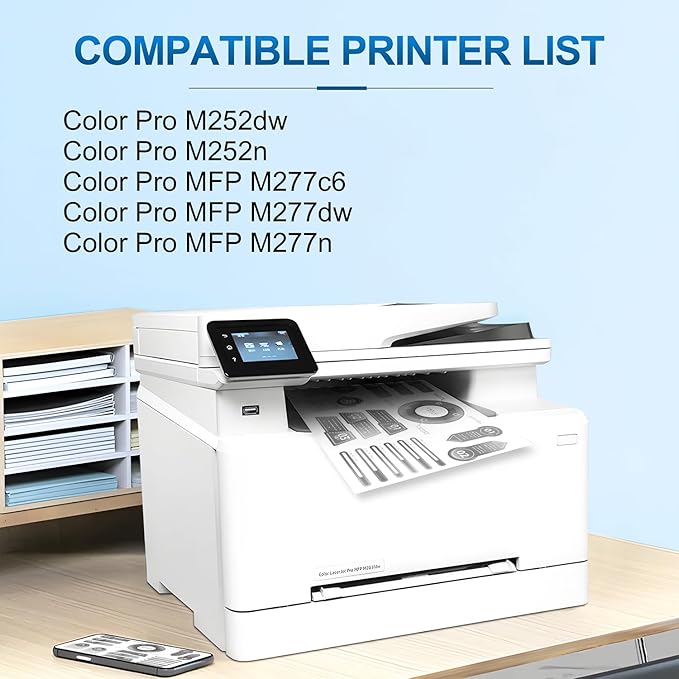 201A Black Toner Cartridges(with Chip) Comaptible with 201A CF400A Toner Cartridges, Works for Color Pro MFP M277dw M277c6 M252dw M252n M252 M277 M277n Ink Printer (Black, 2-Pack)