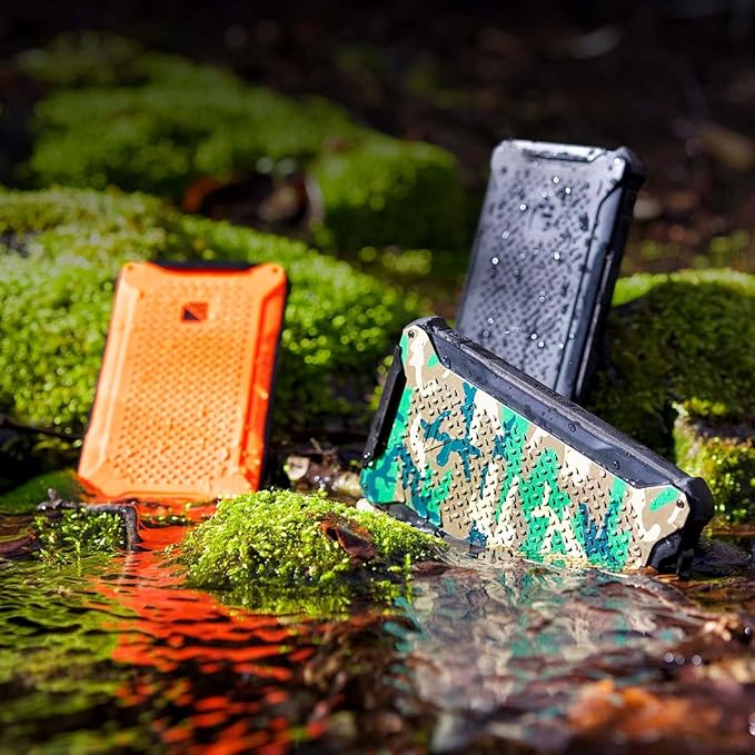 Dark Energy Poseidon Pro Indestructible Portable Charger, USB-A and USB-C Connectors, Ultra-Durable Armorflex, Long Lasting Battery, 10,000 mAh | Signature Series Plugs, Black