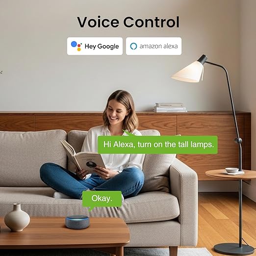 GHome Smart 5G 15A WiFi Smart Plug Compatible with Alexa and Google Home, Outlet Timer Smart Home WiFi Outlet Timer with Remote Control, 5GHz and 2.4GHz Wi-Fi Sockets, ETL FCC Listed, White, 2 Pack