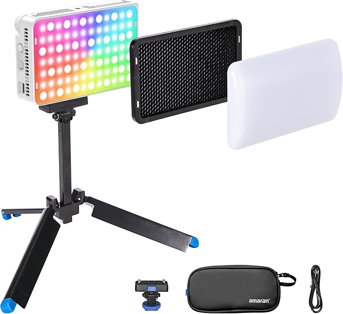 Amaran Ace 25c Kit, Pocket RGBWW LED Light, Boost Mode Up to 32W, Full-Color Mini Video Light (2,300-10,000K), 1,171 Lux@1m at 5,600K, 4500mAh Battery with PD Charging for Mobile Creators (White)