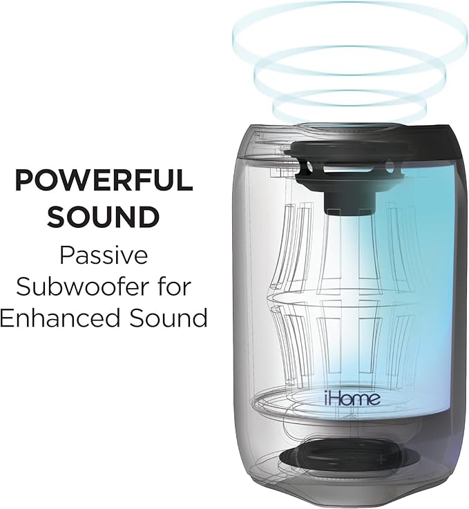 iHome Waterproof Bluetooth Speaker with 25 Hour Mega Battery, Color Changing Rechargeable and Portable Outdoor Speaker (iBT840BZ)