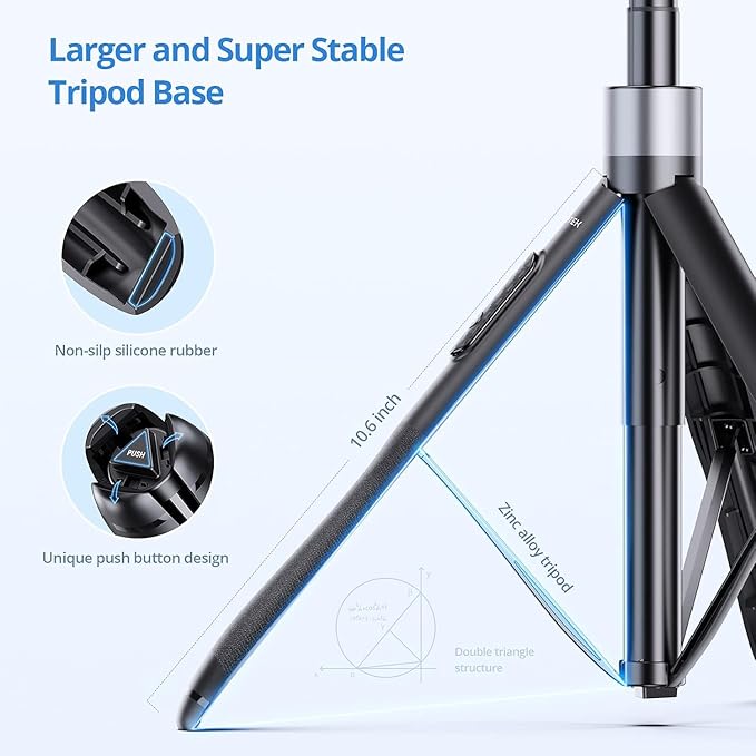 ATUMTEK 60" Selfie Stick Tripod, All in One Extendable Phone Tripod Stand with Bluetooth Remote 360° Rotation for iPhone and Android Phone Selfies, Video Recording, Vlogging, Live Streaming, Black