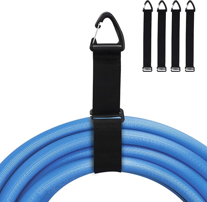 Easy Hang Extension Cord Holder Organizer, Tightened by Gravity, Heavy Duty Storage Straps,Perfect for Garage Organization, 4 PCS 10", Black