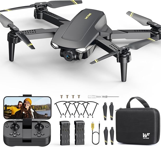 Drone with Camera for Kids Adults, WF11 1080P HD Mini Drones with FPV Transmission Foldable RC Quadcopters for Beginners, One-Key Start, Headless Mode, 360° Flip, 22 Mins Flight Time