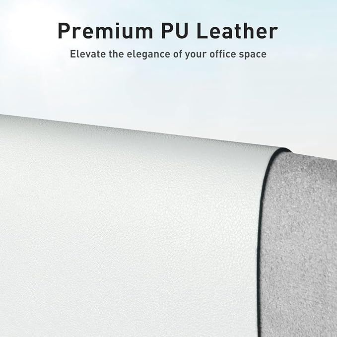 Aothia Leather Desk Pad Protector, Mouse Pad, Office Desk Mat, Non-Slip PU Leather Desk Blotter, Laptop Desk Pad, Waterproof Desk Writing Pad for Office and Home (Barely Grey, 36" x 17")