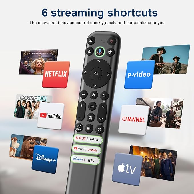 Voice Replacement Only for TCL Google TV Remote Control, RC813 Remote Compatible with TCL QM8/QM7/S5/S4/S3/Q7/Q6/Q5 4K UHD HDR LED QLED QD-Mini LED Full-HD Smart TVs (Not for Fire&Roku TVs)