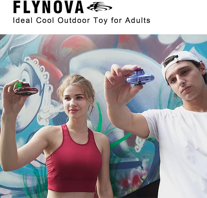 FLYNOVA Mini Drone for Kids Adults,Rechargeable UFO Flying Spinner with Lights,Birthday Party Cool Game,Indoor Outdoor Easy Operated Toys,Thanksgiving for Boys Girls Teens