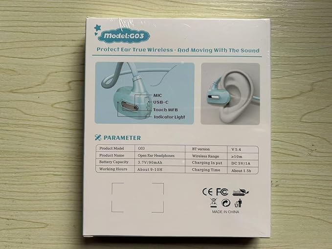 BANIGIPA Kids Headphones, Open Ear Headphones Comfortable for Teens Child Boys Girls, Wireless Bluetooth 5.4 Headset w/Mic for School/Tablet/Travel, 13g Ultra-Light, Protect Hearing, 10H Playtime