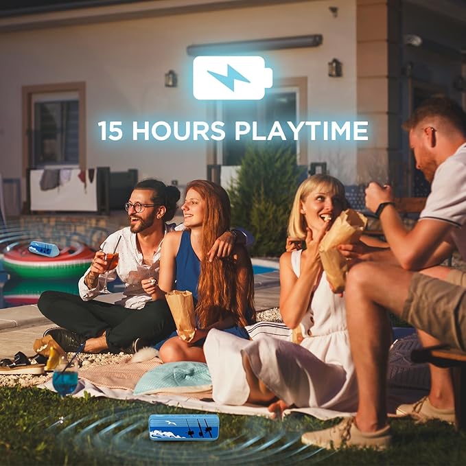 OontZ Pro Portable Bluetooth Speaker 5.0, 2 Pack - 21W High-Power Audio, Deep Bass Boost, Dual Stereo Pairing, IPX7 Waterproof, 100ft Range, Power Bank Feature for Outdoor, Party (Boat Edition, Blue)