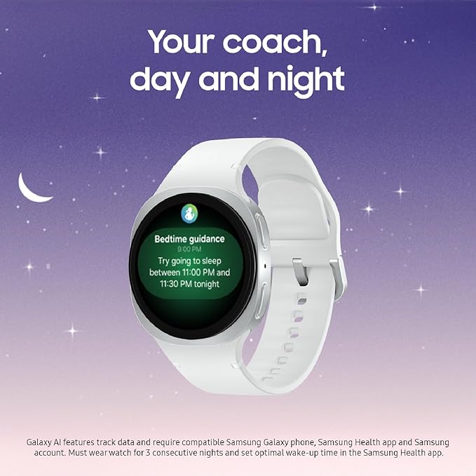 Samsung Galaxy Watch 8 (2025) 40mm Bluetooth Smartwatch, Cushion Design, Fitness Tracker, Sleep Coaching, Running Coach, Energy Score, Heart Rate Tracking, Silver [US Version, 2 Yr Warranty]