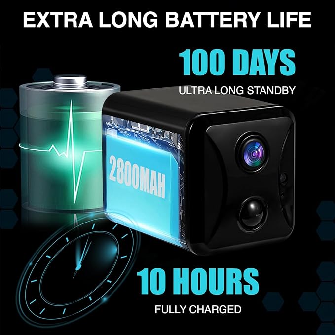 2025 Upgraded Hidden Camera Spy Camera,4K HD Mini Nanny Cam for Home/Office with Night Vision, App Control WiFi Indoor Security Camera, Motion Detection,Wireless Remote Viewing Cam