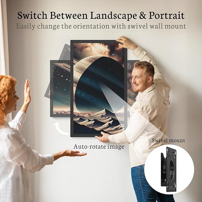 BSIMB Large Digital Picture Frame 24 Inch, 1920x1080 FHD WiFi Digital Photo Frame Electronic 32GB Display, Wall Mount Included, Share Pictures/Videos via App Easy Setup Gifts for Mom(Non-Touch), Black