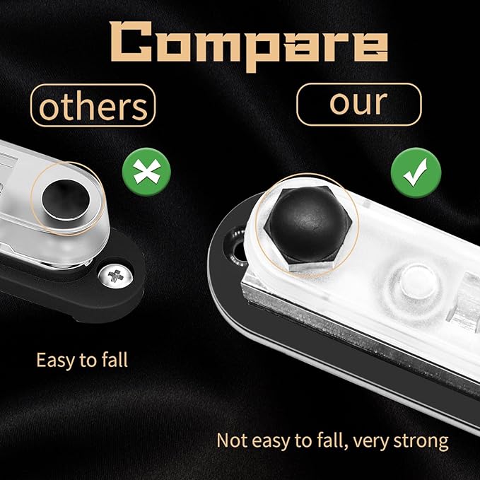 650A 12V-48V Bus Bar Marine Power Distribution Block with Cover with 6 x 3/8”Post,Battery Bus Bar (Pair,Red & Black),Automotive Busbars 12 Volt for Car Boat Solar Wiring