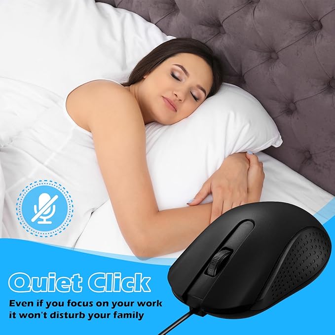 60 Pack Wired Mouse Bulk Computer Mouse Wired with Ergonomic Design Computer Mice Plug and Play USB for Students, Teachers Multi Device Compatibility for Classroom, Home, Office, Remote Work (60)