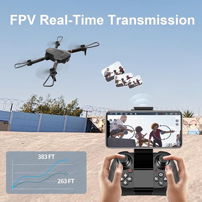 4DV4 Drone with 1080P Camera for Adults Kids,FPV HD Live Video RC Quadcopter Helicopter Toys Gifts,Altitude Hold, Waypoints,3D Flip,Headless Mode,2 Batteries,Carrying Case,Black