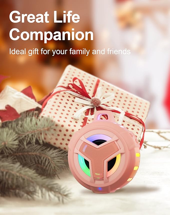 EBODA Bluetooth Shower Speaker, Waterproof Portable Wireless Speakers with Light, IP67 Floating, 2000mAh, Small Portable Speaker for Kayak, Beach, Pool Accessories, Gifts for Unisex