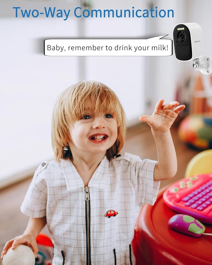 2K/4MP Wireless Solar Security Camera Outdoor, Battery Powered with Solar Panel, 5GHz & 2.4GHz WiFi, Color Night Vision, PIR Motion Alerts, APP Remote View, Use Solo or Add to 4CH Kit