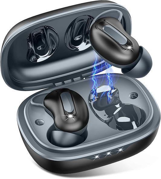 Sleep Earbuds, Mini ANC Wireless Earbuds Bluetooth 5.4 Headphones Deep Bass Stereo, 48H Playtime Ear Buds, 4 ENC Noise Cancelling Mic, In Ear IP7 Waterproof Earphones for Side Sleepers,Touch Control