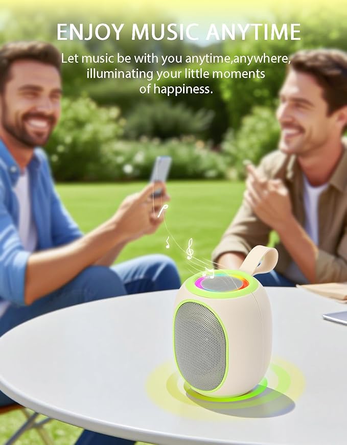 WS-338 Mini Bluetooth Replica Speaker – Portable HD Sound with LED Ring Light, Built-in Microphone, USB/TF Support, Surprise Gift for Music Lovers(Beige Green)