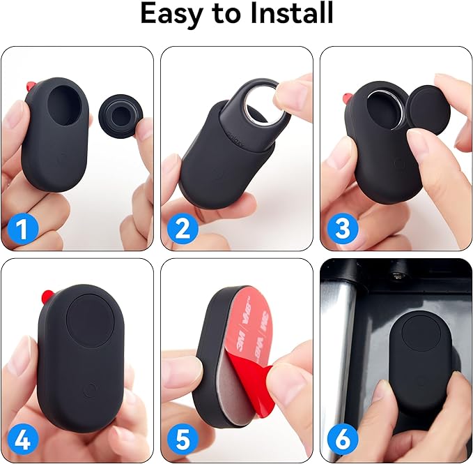 Case Holder for Samsung Galaxy SmartTag2 with Adhesive Sticker, 2 Pack Waterproof Silicone Cover Hidden GPS Tracker Stick on Mount Protection for Wallet, Luggage, Car, Bike, Remote Control Drone