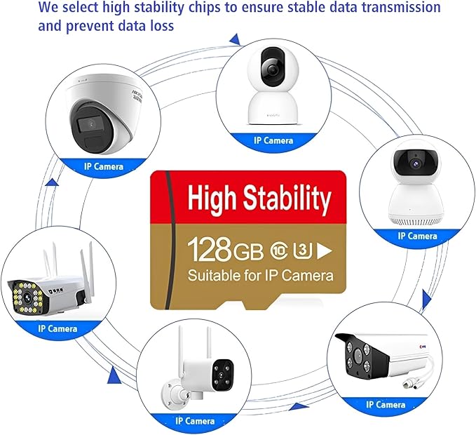 Memory Card,Micro TF Card U3 V30 4K UHD High Stability for Security Camera &GoPro &Action/Outdoor Camera/Dash Cam/Drones/Tablets/Phone with Adapter (2 Pack) (128,GB)