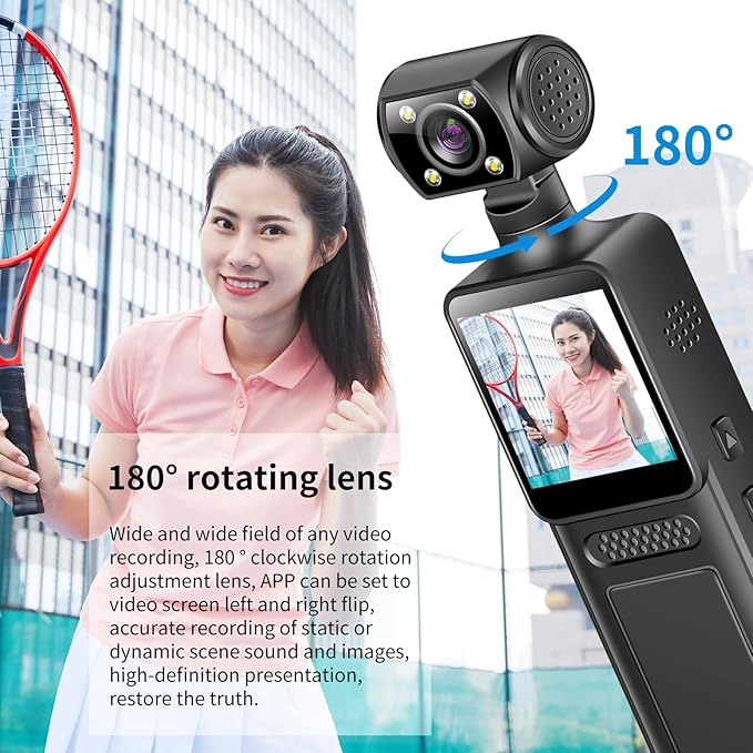 Mini Body Clip Camera with Audio and Video Recording FHD Mini Handheld Body Worn Cam Portable Small Personal Camcorder Sport Action Outdoor Video Recorder （64G Card Included）