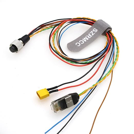 SZRMCC Livox Mid-360 Cable M12 Aviation 12Pin Female 3 in 1 Splitter RJ45 XT30 Flying Leads Data Sensor Cable for DJI Livox Mid-360 Avia Lidar (20cm)