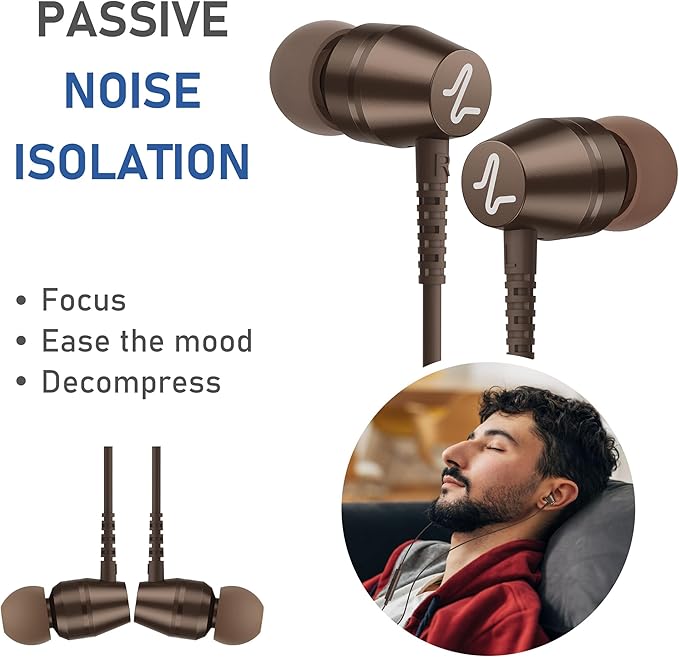 LUDOS OMNITONE USB C Headphones for iPhone 16 15 Pro Max Plus iPad Pro, 5 Years Warranty, USB-C Earbuds for Samsung Galaxy S24 S23 Ultra S22 S21 S20 A55 A54 A53, USB Type C Earphones - Brown