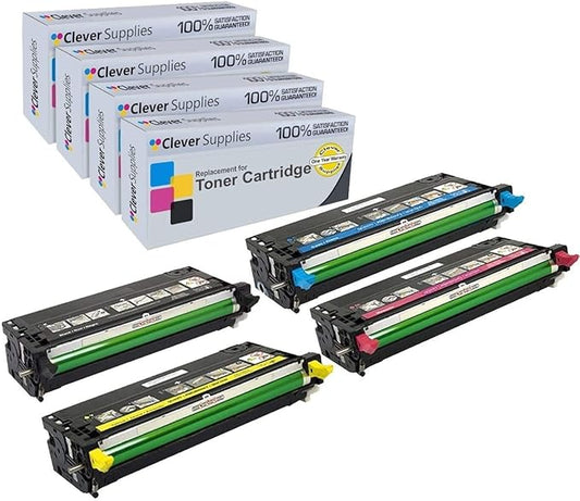 CS Replacement Toner Cartridge Compatible with Dell 3130 330-1198 Black 330-1199 Cyan 330-1204 Yellow 330-1200 Magenta 3130cdn 3130cn 4 Color Set