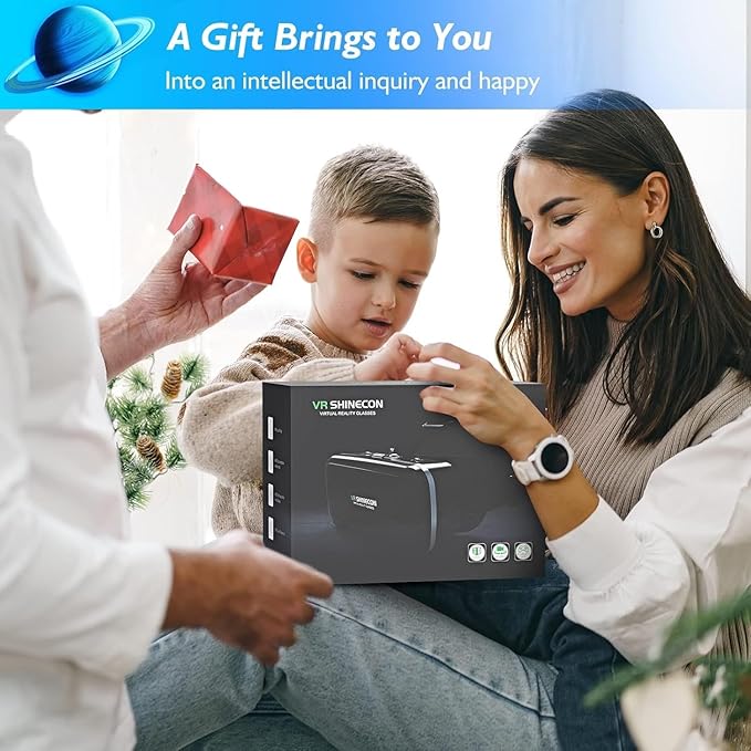 VR Headset with Controller for iPhone & Android – 3D Virtual Reality Glasses for 4.7″–6.5″ Phones, Adjustable Goggles for Movies, Games, Gift-Ready (Anti-Blue with Controller)