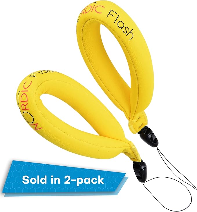 Waterproof Camera Float (2-pack) Floating Camera Strap for Underwater GoPro/Panasonic Lumix/Nikon COOLPIX AW110/Canon PowerShot D20 - Float Case Around Wrist Save Device from Sinking - 1 Year Warranty