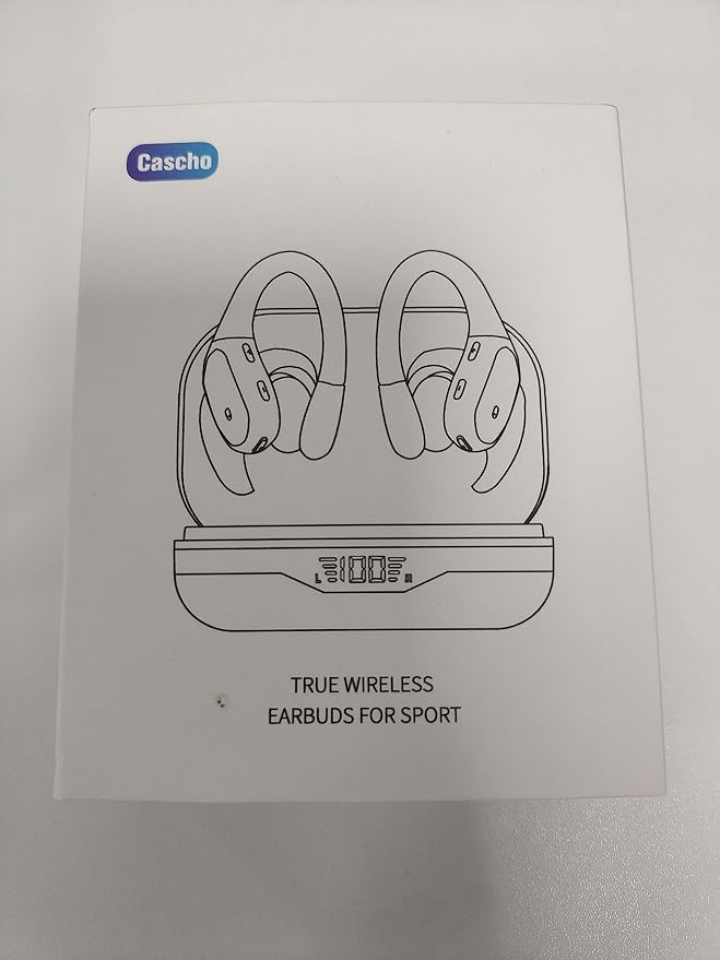 Ear buds Wireless Earbuds Bluetooth 5.3 Headphones 60hrs Playtime with Digital Display Sports Wireless Headphones with Earhook Deep Bass IPX7 Waterproof Over-Ear Earbuds for Android iOS Workout Black