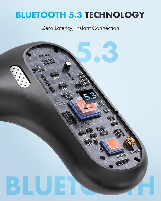 Open Ear Earbuds, Wireless Ear Buds,Earhook Earbuds with 40H Playtime,IPX7 Waterproof Sports Bluetooth Earphones,Bluetooth 5.3 Ultra Comfort Open Ear Headphones Wireless,Clear Calls